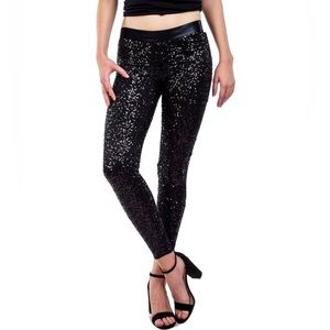 NWT Tipsy Elves Black Sequin Leggings!